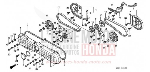 GAINE DE PROTECTION AVANT/COURROIE DE DISTRIBUTION GL1500CW de 1998